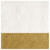 Ambiente Luxury Paper Products Papierserviette 15 Servietten Elegance dip gold 33x33cm, (15 St) goldfarben|weiß