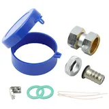 wasser - geräte gmbh Zapfhahnzähler-Verschraubungsset Gartenwasserzähler 3/4 Zoll 14mm Tülle grau