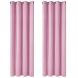 Deconovo Single Blackout Curtains Thermo-Verdunkelungsvorhänge für Schlafzimmer, Polyester, 140 x 260, 2