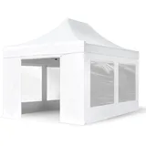 TOOLPORT 3x4,5m Aluminium Faltpavillon ALU Pavillon Partyzelt weiß