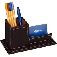 Relaxdays Schreibtisch Organizer Stiftebecher Braun