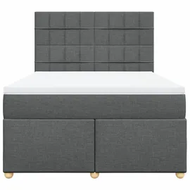 vidaXL Boxspringbett 140 x 200 cm Dunkelgrau