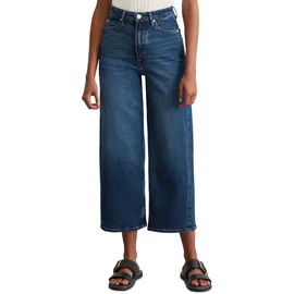 Marc O'Polo "aus Organic-Cotton-Mix-Stretch", Damen, Gr. 27, Länge 32, blau (dunkelblau), Obermaterial: 90% Baumwolle, 9% Polyester, 1% Elasthan, unifarben, weit knöchellang, Jeans