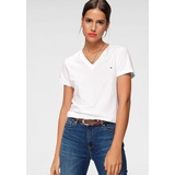 Tommy Hilfiger Damen T-Shirt »HERITAGE V-NK TEE«, Gr. L (40), classic white, Shirts, 23431941-L