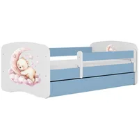 Raumhirsch furniture Kinderbett, Blau, Holzwerkstoff, Holzwerkstoff, 1 Schubladen, 80x160
