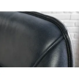 MASSIVMOEBEL24.DE Barstuhl Echtleder 52 x 57 x 108 cm Blau mit Rollen