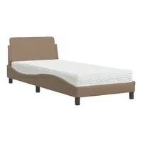 VidaXL Bett mit Matratze Cappuccino-Braun 90x200 cm Kunstleder