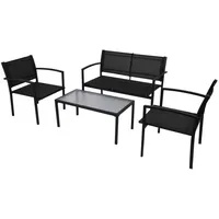 vidaXL Garten-Lounge-Set 4-tlg. schwarz 42162