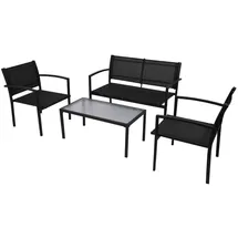 vidaXL Garten-Lounge-Set 4-tlg. schwarz 42162