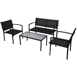 vidaXL Garten-Lounge-Set 4-tlg. schwarz 42162
