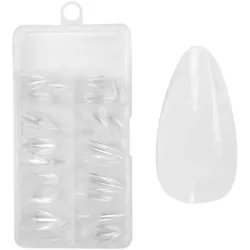 Juliana Nails No File - Press-On Fullcover Tips clear – Mandel - medium 100 Stück