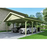 SKANHOLZ SKAN HOLZ Doppelcarport 'Wallgau' mit schwarzen Schindeln 620