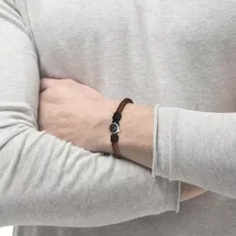 Boss THAD CLASSIC Geflochtenes Lederarmband dunkelbraun 1580467M Größe Standard