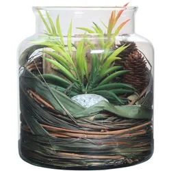 Deko-Glas KAYOOM "Dekoglas Flora 810 Natural", beige (natural), B:18cm, Dekobecher, dekorativ, modern, vielseitig kombinierbar