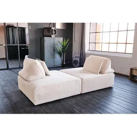 KAWOLA Couch Cord 2-Sitzer Cremeweiß
