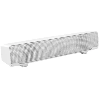 Topiky USB Soundbar, Wired Stereo Soundbar Musik-Player Bass Surround Soundbox 3,5 mm Eingang für Desktop/Laptop/TV/Smartphone/Tablet / MP3 / MP4(Weiß)