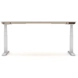 Assmann Electronic Kinderschreibtisch JUNIOR Curved 140 x 70 cm Metall beige/weiß