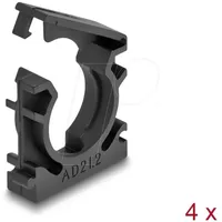 DeLock Kabelschlauchhalter mit Verschlussclip 21,2 mm 4 Stück schwarz