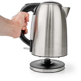Nedis Wasserkocher - 1.7 l - Edelstahl - - Um 360 Grad drehbar - Verdecktes Heizelement - Strix Controller - Boil-dry protection