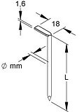 Kleinhuis Hakennagel Stahldraht. blank. DM 3.4mm