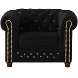 S-Style Chesterfield Sessel Cleo Blink Samt 104 x 72 x 0 cm Schwarz