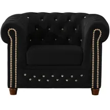 S-Style Chesterfield Sessel Cleo Blink Samt 104 x 72 x 0 cm Schwarz