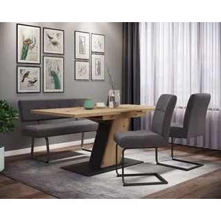 Hela Essgruppe "Luise eiche, anthrazit, Holzwerkstoff, B/H/T: ca. 180x76x90 cm - Eiche, anthrazit,