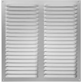 Upmann Wetterschutzgitter,Alu weiß 400x400 mm mit Insektenschutz Schrauben und Dübeln