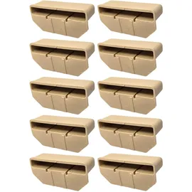 cyclingcolors 10x Lattenhalter Monolatte 63 x 8 mm Kunststoff für Lattenrost Holzrahmen Bett Endkappen Befestigung Lasche Klammer Schraube, beige