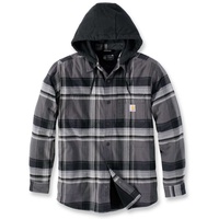 CARHARTT Rugged Flex Flannel Sherpa-Lined Shirt Jacket 105938 - Schwarz/Grau - XL