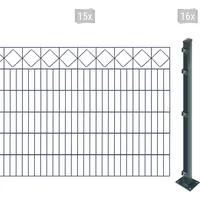 Arvotec Doppelstabmattenzaun »EASY 120 zum Aufschrauben "Karo" mit Zierleiste«, Zaunhöhe 120 cm, Zaunlänge 2 - 60 m 11307352-0 anthrazit H/L: 120 cm x 30 m