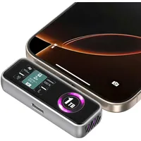 ZIKE Z791C Magnetic Portable SSD 1 TB, Externer SSD-eingebauter Lüfter, 4K 120fps ProRes-Videoaufnahme, USB3.2 Gen2 bis zu 990MB/s, Unterstützt PD3.0-Port 27W Laden Kompatibel mit iPhone 16/15