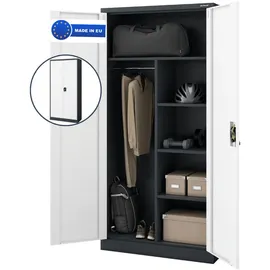 Jan Nowak Mehrzweckschrank 185 x 90 x 45 cm Anthrazit/Weiß