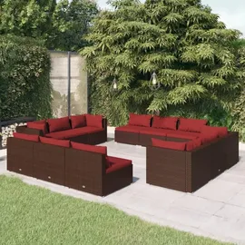 vidaXL Garten-Lounge-Set 12-tlg. braun