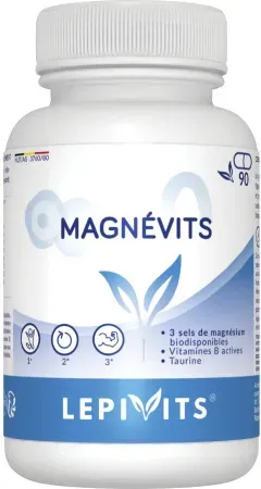 Lepivits Magnévits Magnesium Bisglycinat Citrat/Malat Müdigkeit Muskeln/Nervensystem 90 Kapseln