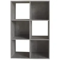 Hti-Living Bücherregal 6090 1-tlg. 6 Regalfächer 60 x 90 x 30 cm Grau