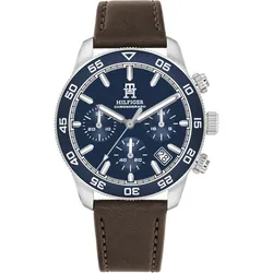 Chronograph TOMMY HILFIGER "TH85 CHRONOGRAPH", braun, Armbanduhren, Herren, Quarzuhr, Armbanduhr, Herrenuhr, Edelstahlarmband, analog, Tag