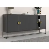 Places of Style Sideboard »Abito«, Kommode mit Drehtüren, 2 Einlegeböden, Breite 180 cm, grau