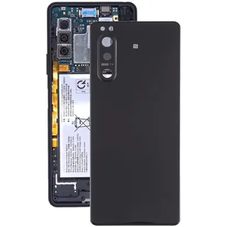 Reperatur-Teile Akku-Rückabdeckung mit Kameraobjektivabdeckung for Sony Xperia 5 II (Rosa) (Blau) (Grau) (Schwarz) (Color : Noir)