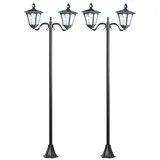 Royal Gardineer 2er-Set Solar-LED-Gartenlaterne, 2 flammig, PIR- & Dämmerungssensor