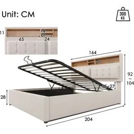 Flieks Polsterbett 160 x 200 cm Beige