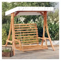 VidaXL Hollywoodschaukel mit Dach Massivholz Fichte mit Teak-Finish