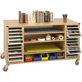 Bastelwagen mit 24 DIN-A4 Schubladen, 3 Einlegeböden, 5 kleinen Materialboxen