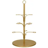 Artesa Artesà Servierbaum für Cocktails und Knabbereien aus Edelstahl, 34 x 34 x 54 cm, in Geschenkverpackung, Shwarz, Gold