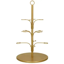 Artesa Artesà Servierbaum für Cocktails und Knabbereien aus Edelstahl, 34 x 34 x 54 cm, in Geschenkverpackung, Shwarz, Gold