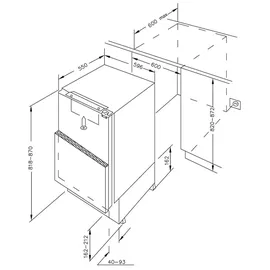 Amica UKSX 361 911 Einbaukühlschrank (111 l, 825 mm hoch)