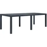 vidaXL Gartentisch Anthrazit 220x90x72 cm Kunststoff Rattan-Optik