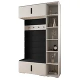 ABIKS MÖBEL Kompaktgarderobe INOVA 1 SATZ 20 Möbelset, Garderobe mit Kleiderstange und Regalen schwarz