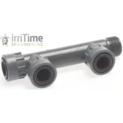 PVC Verschraubung 2-fach Verteiler Adapter Überwurf