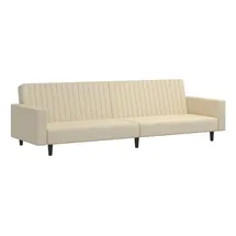 vidaXL Schlafsofa 2-Sitzer Creme Samt